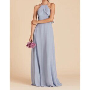 Birdy Grey NWT Jules Dress Chiffon Dusty Blue Sz Small Womens Prom Formal Brides